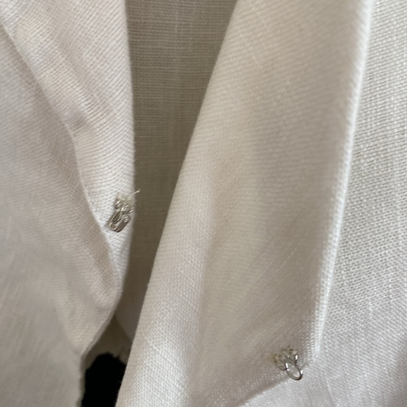 Faithfull the Brand Fernanda 100% Linen Top Tie Front Cropped Plain Egg White S - Picture 8 of 12